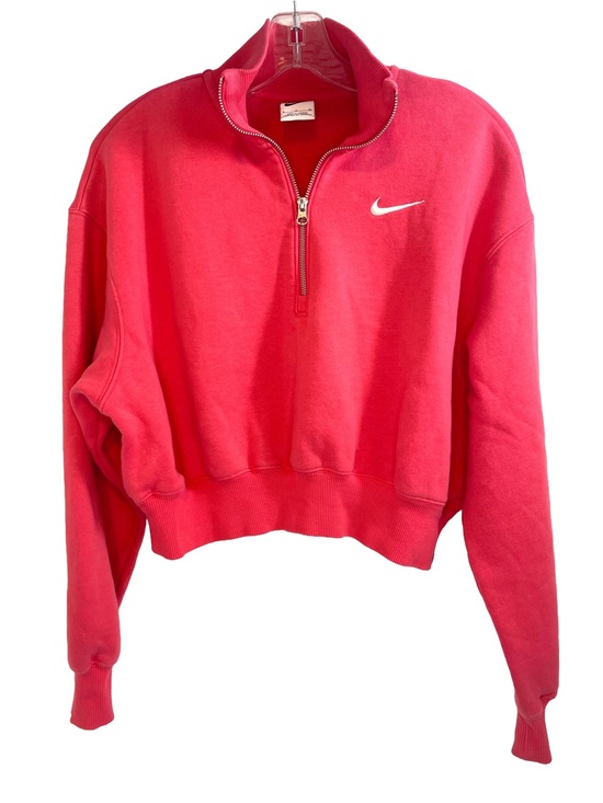 Nike Tops - Nike Bright Pink Cropped Quarter-Zip Sweatshirt Women’s Size Small